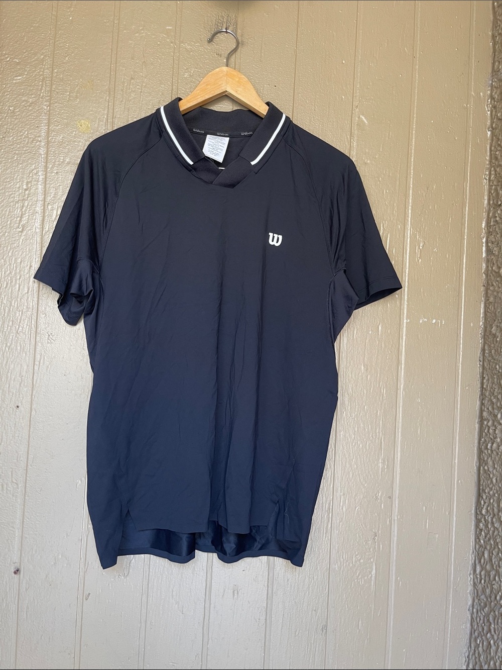 Wilson Men’s Polo with White Trim in Black Size M